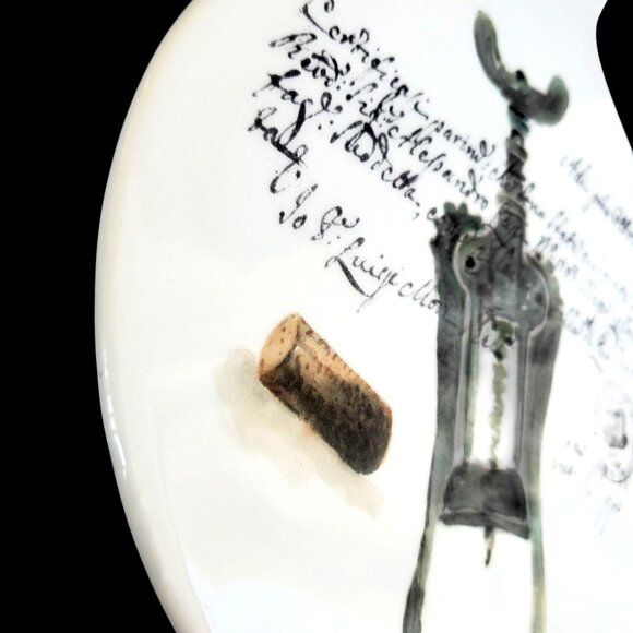 Opificio Etico Ceramic Cheese Antipasti Cutting Board Wine Theme Made in Italy - Picture 8 of 11